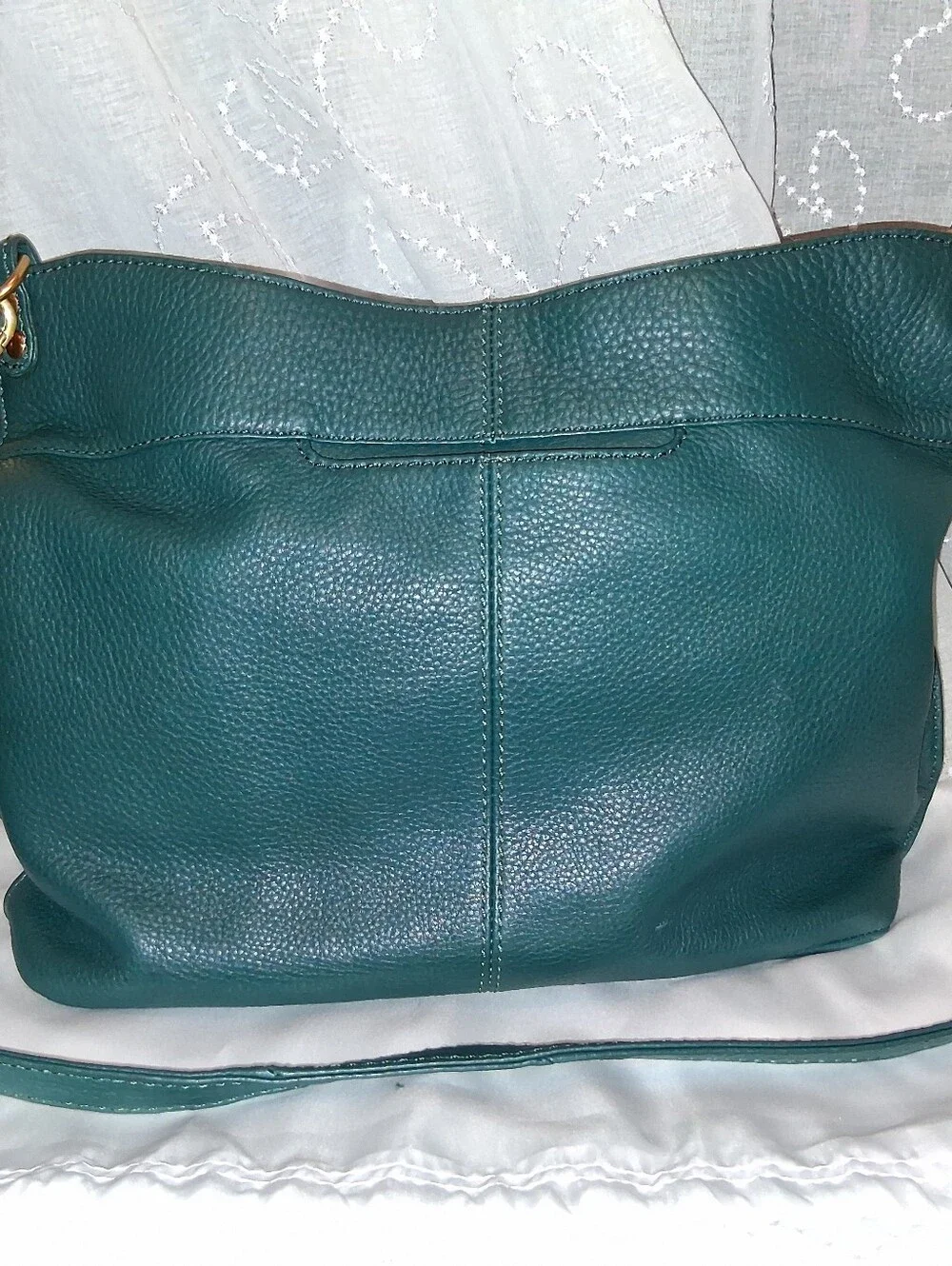 HOBO PIER Pebbled Leather Bag in Peacock Teal DISCONTINUED
